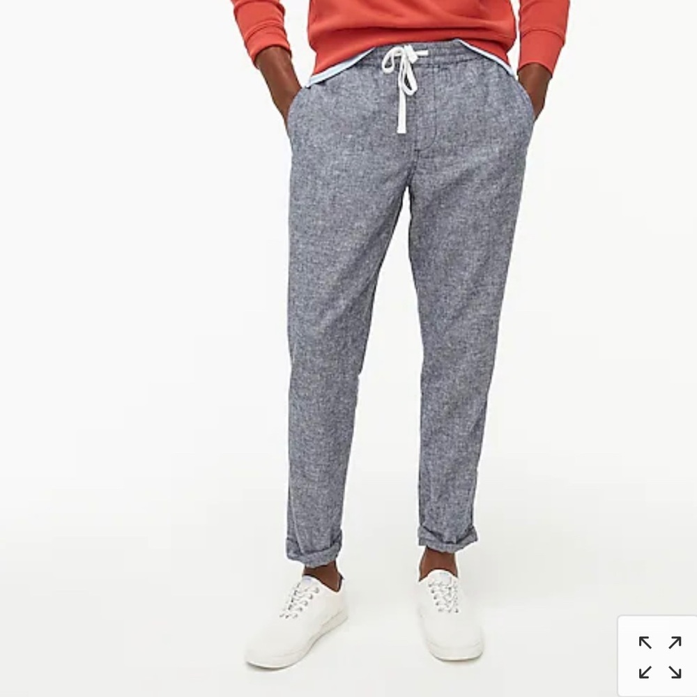 J. crew Factory Drawstring pant in cotton-linen